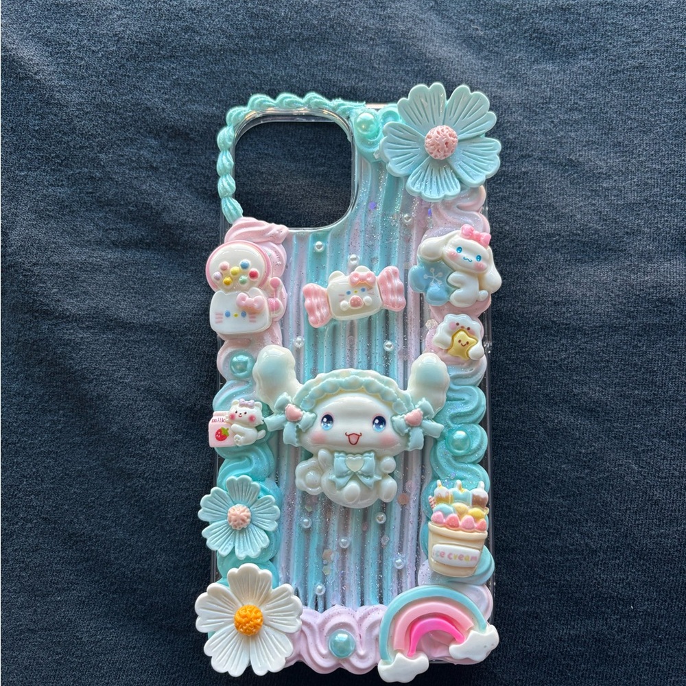 Cute Pastel Phone Case for Kids or women kawaii , cinnamon roll